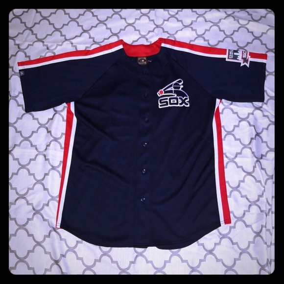 red white and blue white sox jersey